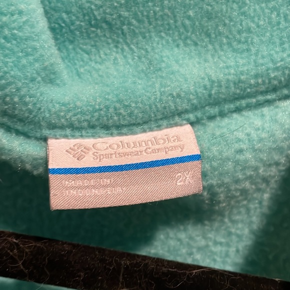 Columbia Fleece Coat/Jacket, Women’s 2XL, aqua, zip up - Picture 4 of 4